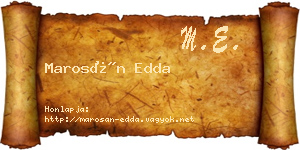 Marosán Edda névjegykártya